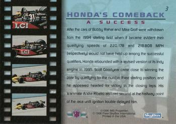 1996 SkyBox Indy 500 #3 Honda's Comeback Back