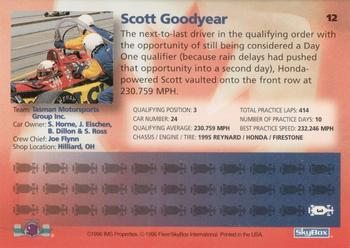 1996 SkyBox Indy 500 #12 Scott Goodyear Back