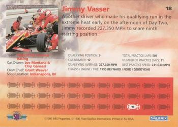 1996 SkyBox Indy 500 #18 Jimmy Vasser Back