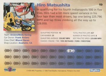 1996 SkyBox Indy 500 #19 Hiro Matsushita Back