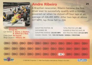 1996 SkyBox Indy 500 #21 Andre Ribeiro Back