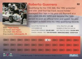 1996 SkyBox Indy 500 #22 Roberto Guerrero Back