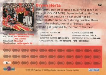 1996 SkyBox Indy 500 #42 Bryan Herta Back