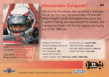 1996 SkyBox Indy 500 #65 Alessandro Zampedri Back