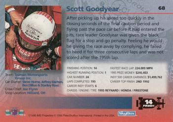 1996 SkyBox Indy 500 #68 Scott Goodyear Back