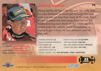 1996 SkyBox Indy 500 #76 Jimmy Vasser Back