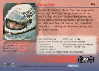 1996 SkyBox Indy 500 #84 Stan Fox Back