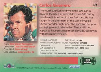 1996 SkyBox Indy 500 #87 Carlos Guerrero Back