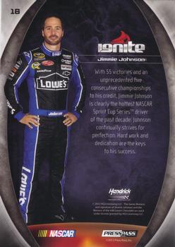 2012 Press Pass Ignite - Color Proof Yellow #18 Jimmie Johnson Back