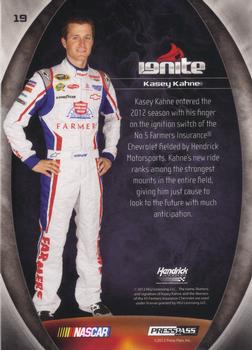 2012 Press Pass Ignite - Color Proof Yellow #19 Kasey Kahne Back