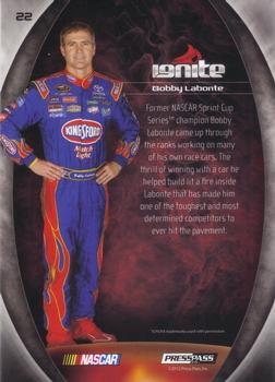 2012 Press Pass Ignite - Color Proof Yellow #22 Bobby Labonte Back