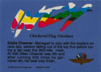 1993 Hi-Tech Indy - Checkered Flag Finishers #SP4 Eddie Cheever Back