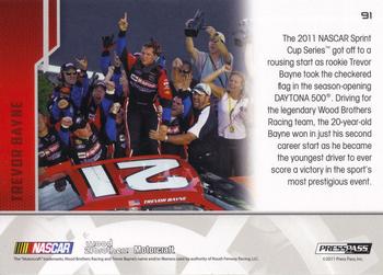 2012 Press Pass - Blue Holofoil #91 Trevor Bayne Wins Daytona 500 Back