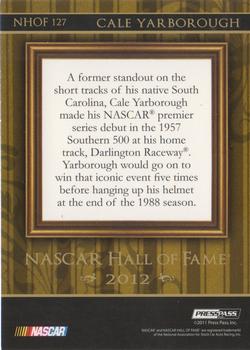 2012 Press Pass - NASCAR Hall of Fame #NHOF 127 Cale Yarborough Back