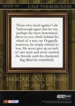 2012 Press Pass - NASCAR Hall of Fame #NHOF 129 Cale Yarborough Back