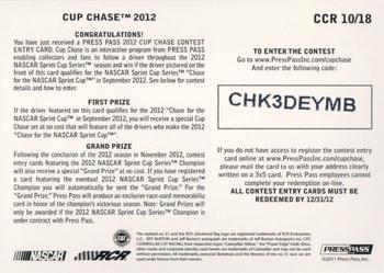 2012 Press Pass - Cup Chase #CCR 10 Jeff Burton Back