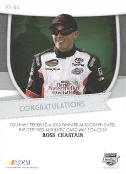 2012 Press Pass Fanfare - Autographs Silver #FF-RC Ross Chastain Back