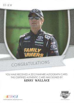 2012 Press Pass Fanfare - Autographs Blue #FF-KW Kenny Wallace Back
