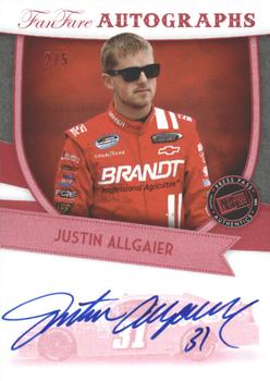 2012 Press Pass Fanfare - Autographs Red #FF-JA Justin Allgaier Front
