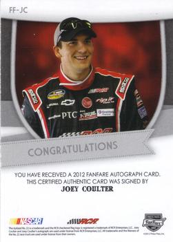 2012 Press Pass Fanfare - Autographs Red #FF-JC Joey Coulter Back