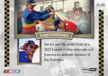2012 Press Pass Legends - Autographs Gold #LG-RE Ray Evernham Back