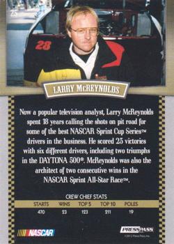2012 Press Pass Legends - Rainbow Holofoil #25 Larry McReynolds Back