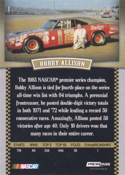 2012 Press Pass Legends - Red #1 Bobby Allison Back