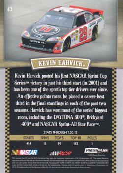 2012 Press Pass Legends - Red #43 Kevin Harvick Back