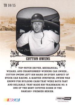 2012 Press Pass Legends - Trailblazers #TB 10 Cotton Owens Back