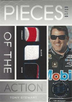 2012 Press Pass Redline - Pieces of the Action Blue #PA-TS Tony Stewart Front