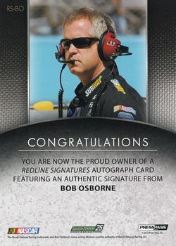 2012 Press Pass Redline - Signatures Blue #RS-BO Bob Osborne Back
