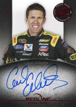 2012 Press Pass Redline - Signatures Red #RS-CE1 Carl Edwards Front