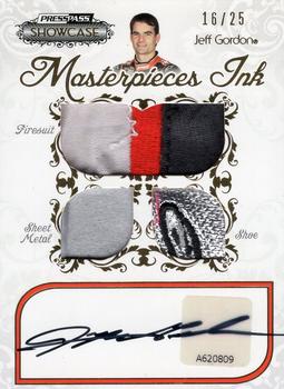 2012 Press Pass Showcase - Masterpieces Ink Gold #MPI-JG Jeff Gordon Front