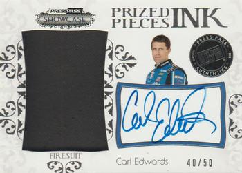 2012 Press Pass Showcase - Prized Pieces Ink #PPI-CE Carl Edwards Front
