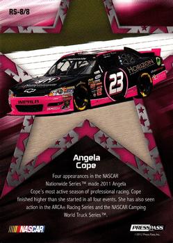 2012 Press Pass Total Memorabilia - Rising Stars #RS-8 Angela Cope Back