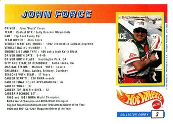 1992 Hot Wheels ProCircuit #3 John Force Back