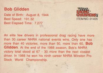 1989 Racing Champions Pro Stock #01405 Bob Glidden Back