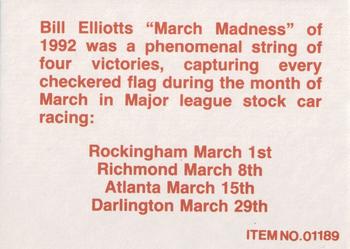 1989-92 Racing Champions Stock Car #01189 Bill Elliott Back