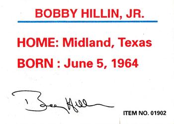 1989-92 Racing Champions Stock Car #01902 Bobby Hillin Jr. Back