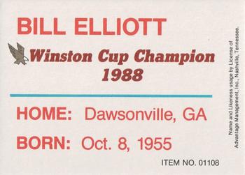 1989-92 Racing Champions Stock Car #01108 Bill Elliott Back