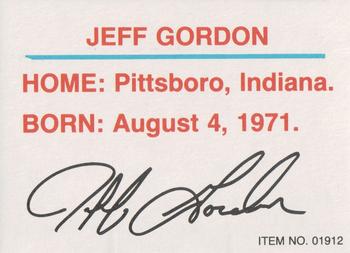1989-92 Racing Champions Stock Car #01912 Jeff Gordon Back