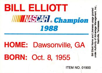 1989-92 Racing Champions Stock Car #01900 Bill Elliott Back