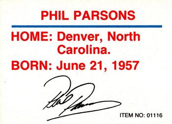 1989-92 Racing Champions Stock Car #01116 Phil Parsons Back