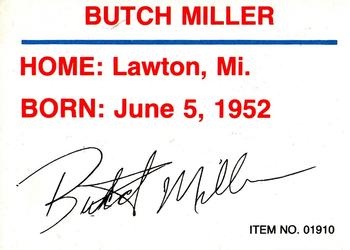 1989-92 Racing Champions Stock Car #01910 Butch Miller Back