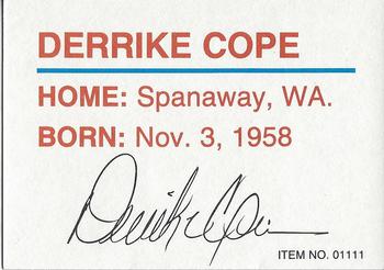 1989-92 Racing Champions Stock Car #01111 Derrike Cope Back