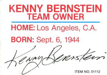 1989-92 Racing Champions Stock Car #01112 Kenny Bernstein Back