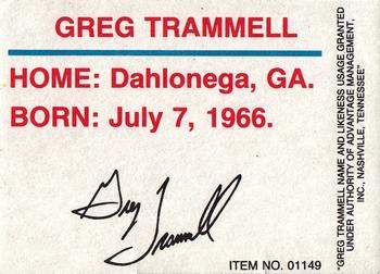 1989-92 Racing Champions Stock Car #01149 Greg Trammell Back