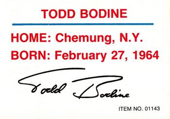 1989-92 Racing Champions Stock Car #01143 Todd Bodine Back