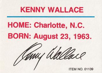 1989-92 Racing Champions Stock Car #01139 Kenny Wallace Back