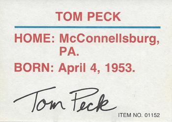 1989-92 Racing Champions Stock Car #01152 Tom Peck Back